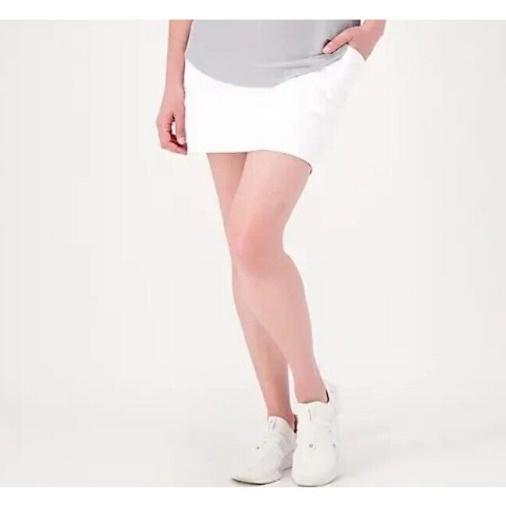 Fit 4 All by Carrie Wightman Waist Stablized Pocket Skort White Small